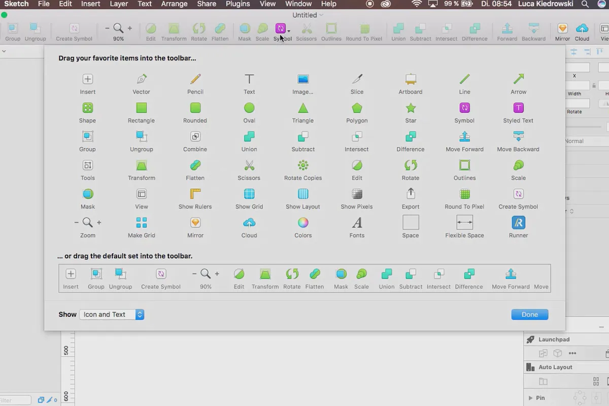 Sketch-tutorial: 1.3 Programgränssnitt