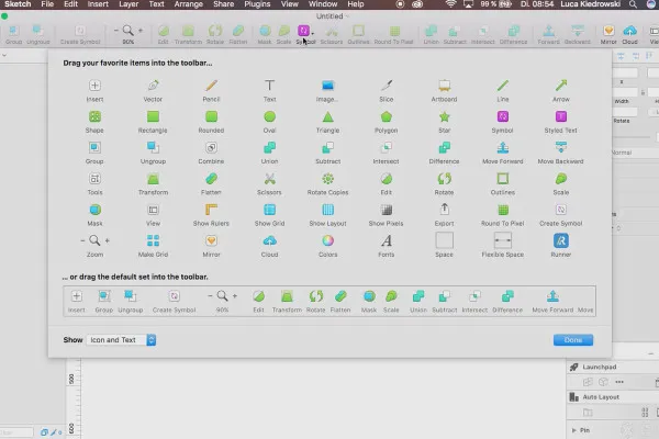 Sketch-tutorial: 1.3 Programgränssnitt