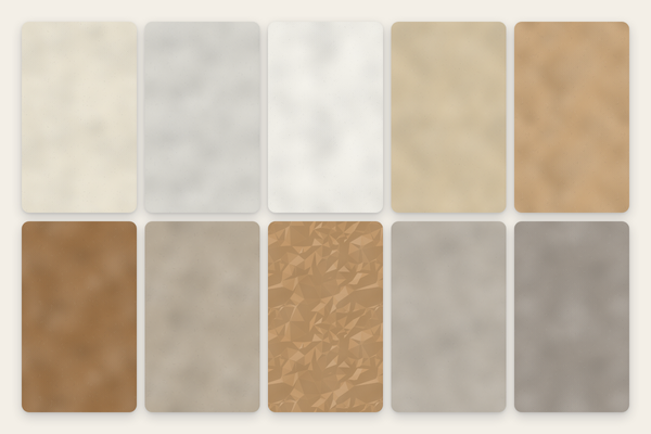 Recycling, kraft paper & gray cardboard: 10 endless patterns as SVG, 4K-PNG, and CSS
