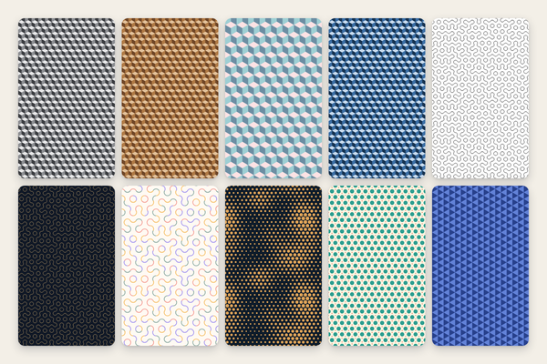Honeycombs with cubes, Truchet, dots & stars: 10 endless patterns in SVG, 4K-PNG, and CSS