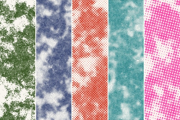 Risograph-Texturen: Raster, Wolken & Passer