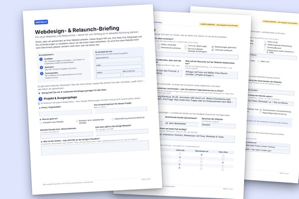 Webdesign- & Relaunch-Briefing (ausfüllbares PDF)