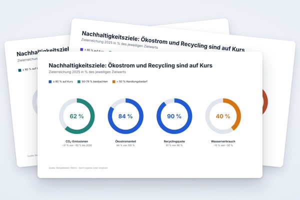 Infografik-Vorlage: Fortschrittsringe zur Zielerreichung