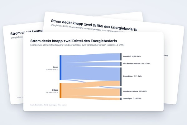 Infografik-Vorlage: Sankey-Diagramm Energiefluss