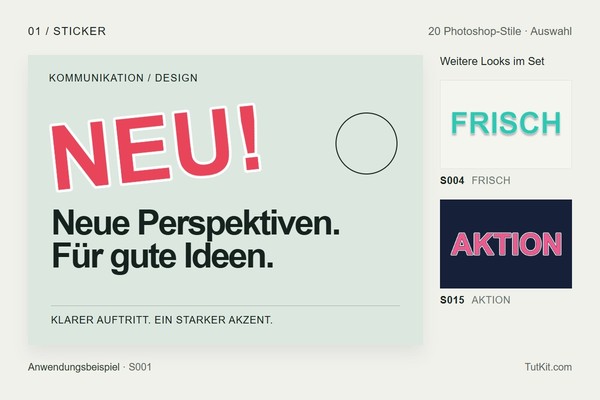 20 Photoshop-Stile für markante Sticker-Konturen