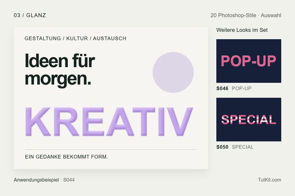 20 Photoshop-Stile für glänzende Aktionsschriftzüge