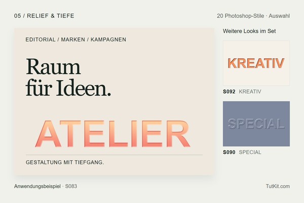 20 Photoshop-Stile für Reliefs und Vertiefungen