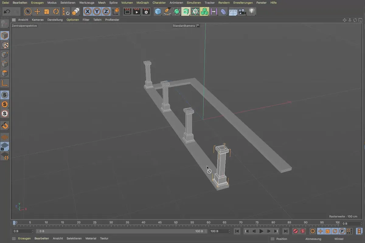 Cinema 4D-Tutorial "Underground": 1.5 Duplizieren