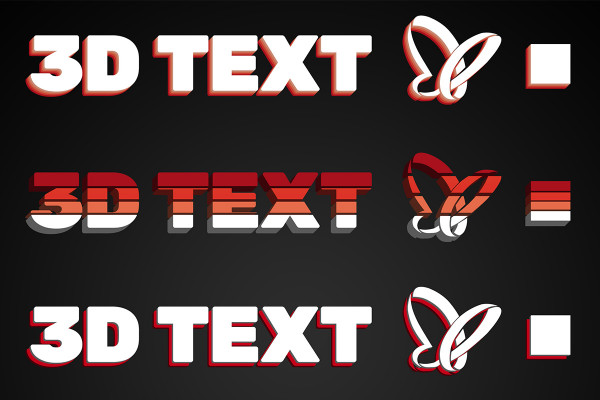 Photoshop – 3D-effekter for tekst og grafikk: fargede 3D-former