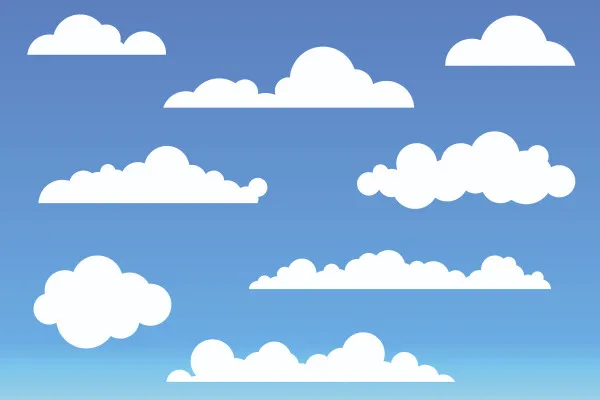 Frei skalierbare Wolken als Vektordatei - Paket 04