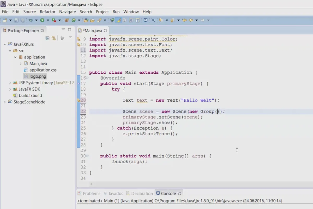 JavaFX for GUI-utvikling - 04 Bruk tekst i GUI-en