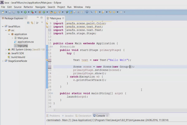 JavaFX för GUI-utveckling - 04 Använda text i GUI:n
