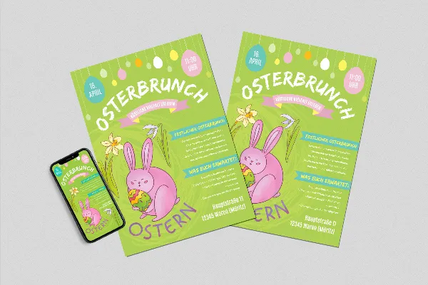 Flyer-Vorlage für Ostern - Version 4