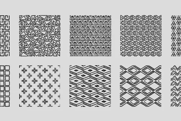 Ornamenty wektorowe dla Adobe Illustratora i Affinity Designera: Kwadraty, romby.