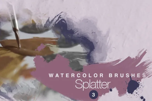 Animierte Video-Overlays – Watercolor-Effekte: 3 Pinselspritzer/Splatter