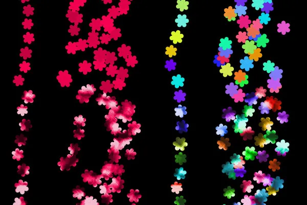 Konfetti-Pinsel für Photoshop: Blütenformen