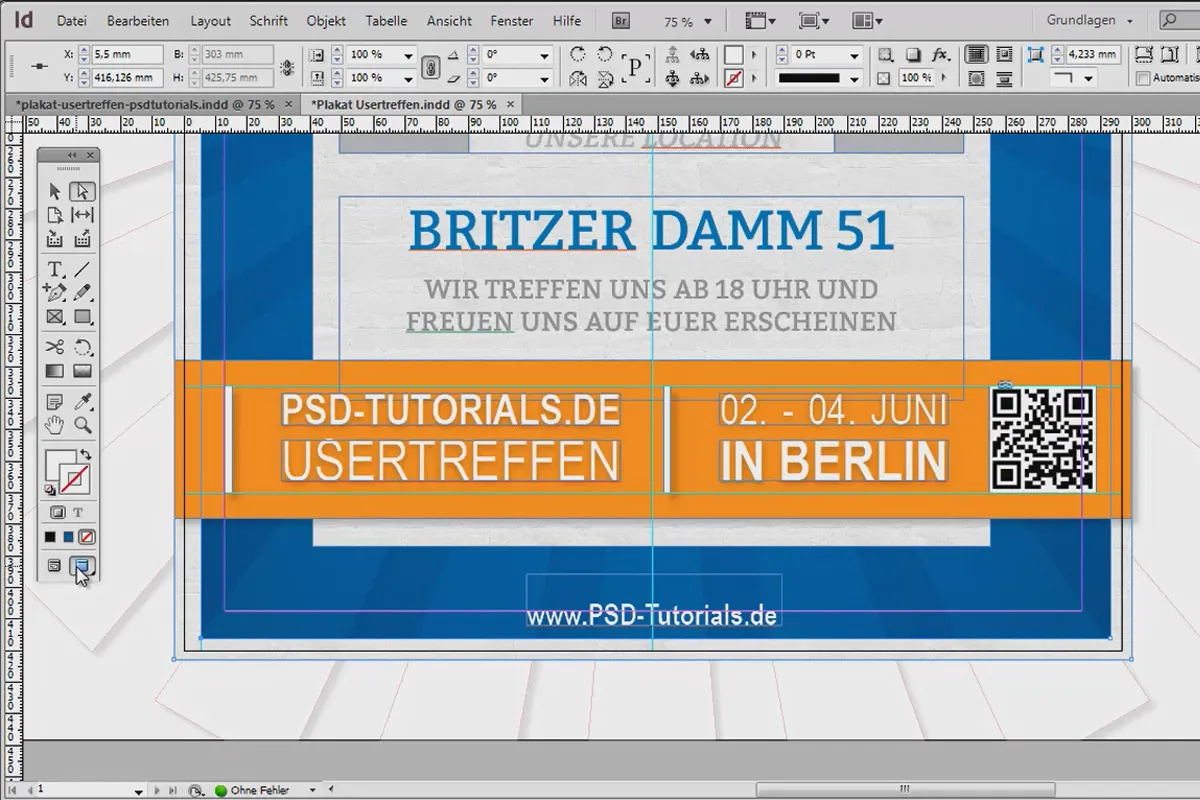 Plakat gestalten in Adobe InDesign - Teil 4: QR-Code und Texturen erstellen