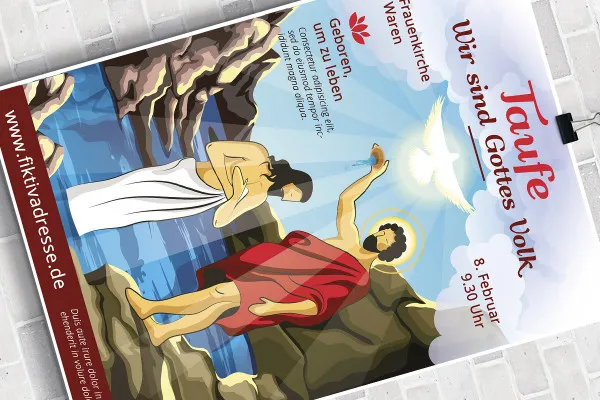 Flyer-Vorlagen für christliche Veranstaltungen: Taufe