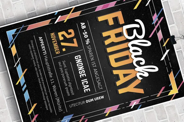 Black Friday: Ontwerp sjabloon voor poster en flyer - Versie 4