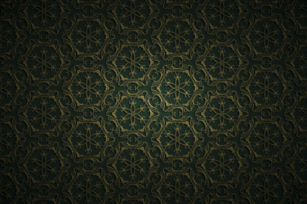 Goldene Ornamente auf grünem Hintergrund – Version 4