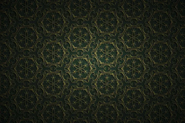 Golden ornaments on a green background - Version 4