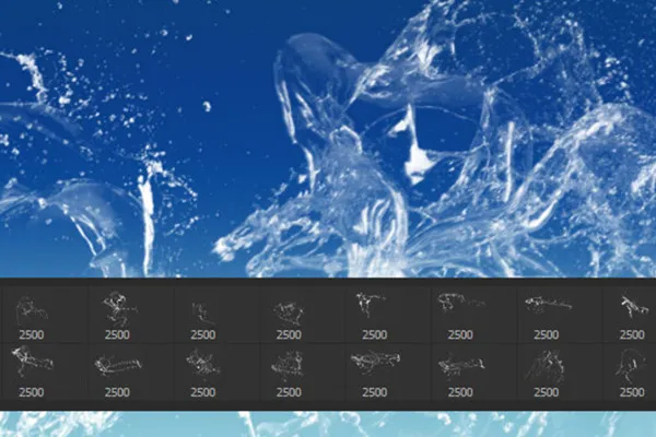Pinsel-Set Wasserbilder, Wasserspritzer, Wassertropfen: Brushes für Photoshop, GIMP & Co 4