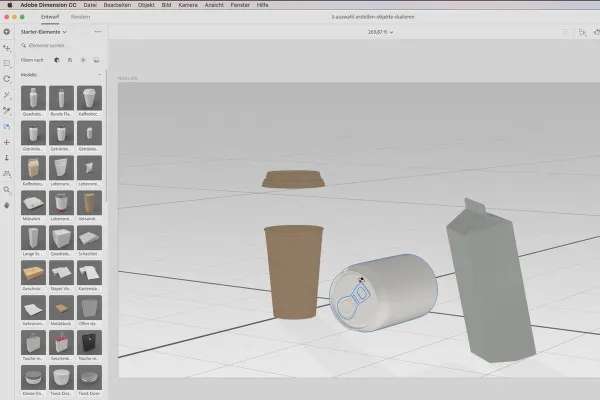 Adobe Dimension CC 튜토리얼: 04 | 모델 수정 및 선택 만들기