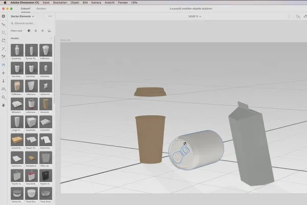 Adobe Dimension CC-Tutorial: 04 | Modelle modifizieren und Auswahlen erstellen