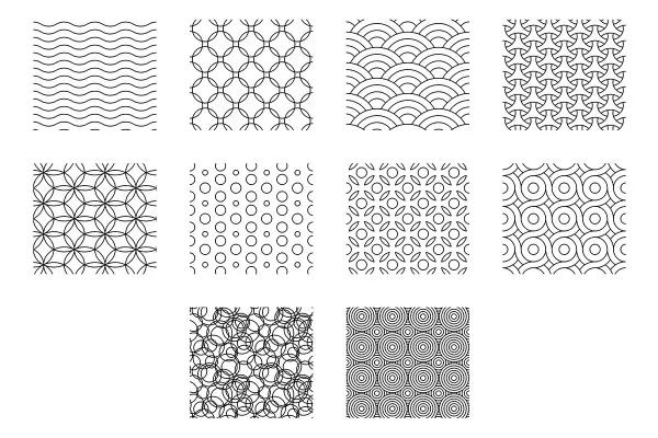 Vektorbasierte geometrische Muster für Illustrator und Affinity Designer: Wellen und Kreise
