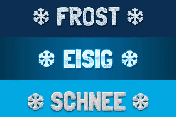 Photoshop-Stile für Weihnachten und Winter: 03 | Coole Eis- und Schnee-Styles