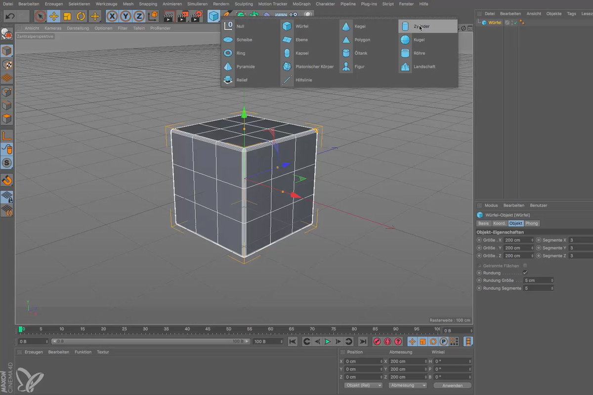 Cinema 4D för nybörjare - 3D-praxis: 1.4 Grundobjekte
