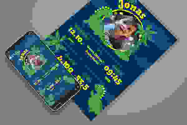 Malformasjon av fødselskort (stående format): Dino-land