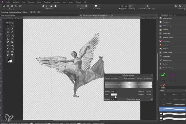 Composición en Affinity Photo: Ángel de Navidad - combina 4 alas y bailarina