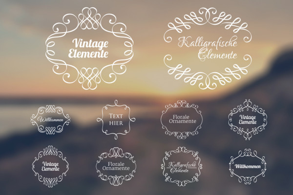 Decorative vector shapes and ornaments - package 04