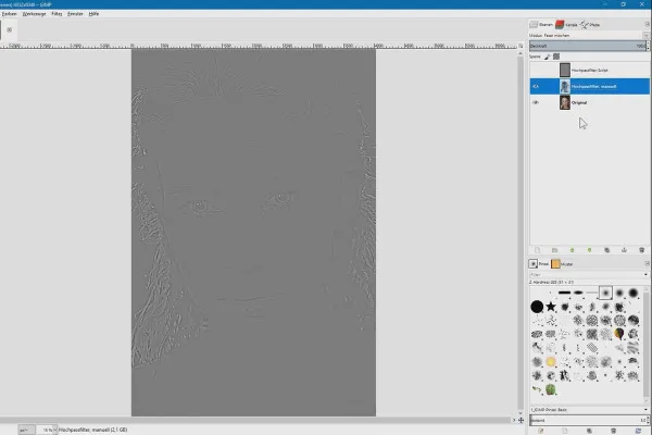 Obdelava slik z GIMP: Praktični vodič - 4 visokofrekvenčni filtri brez vtičnika.