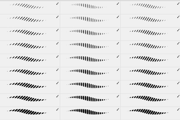 Pinsel für Halbtonraster-Effekte in Photoshop: vertikale Linien