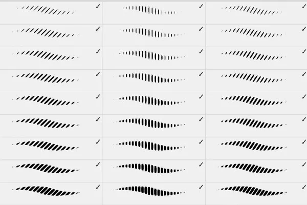 Pinsel für Halbtonraster-Effekte in Photoshop: vertikale Linien