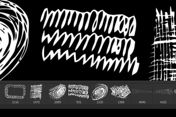 Le grand ensemble de pinceaux - pinceaux artistiques: 2.3 Scribbles