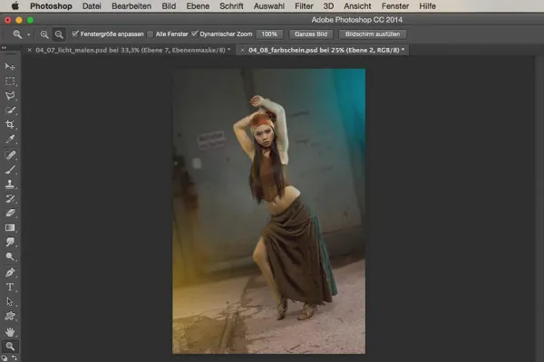 Išvaizda ir stiliai su „Photoshop“ - kontūrai su spalviniu švytu