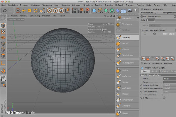 Skulptera i CINEMA 4D - Grundläggande: Del 04 - Underdela
