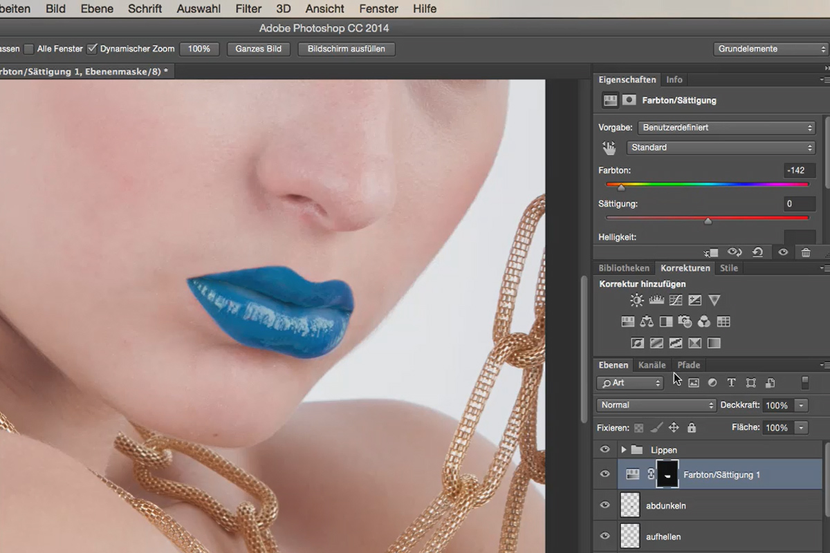 Utseende og stiler med Photoshop - leppe-retusjering