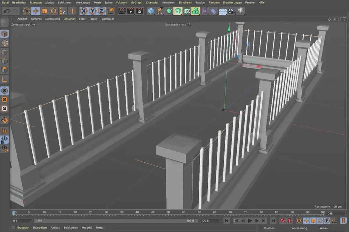 Tutorial Cinema 4D "Underground": 1.9 Poręcz