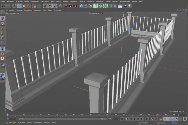 Cinema 4D-tutorial "Underground": 1.9 Rækværk
