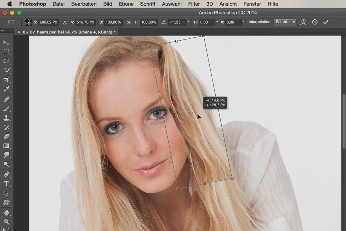 Utseende og stiler med Photoshop - perfeksjonere hår