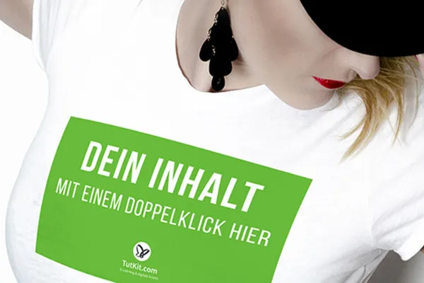 Photoshop-Mockup-Vorlage für Kleidung: T-Shirt, Frau – Version 3