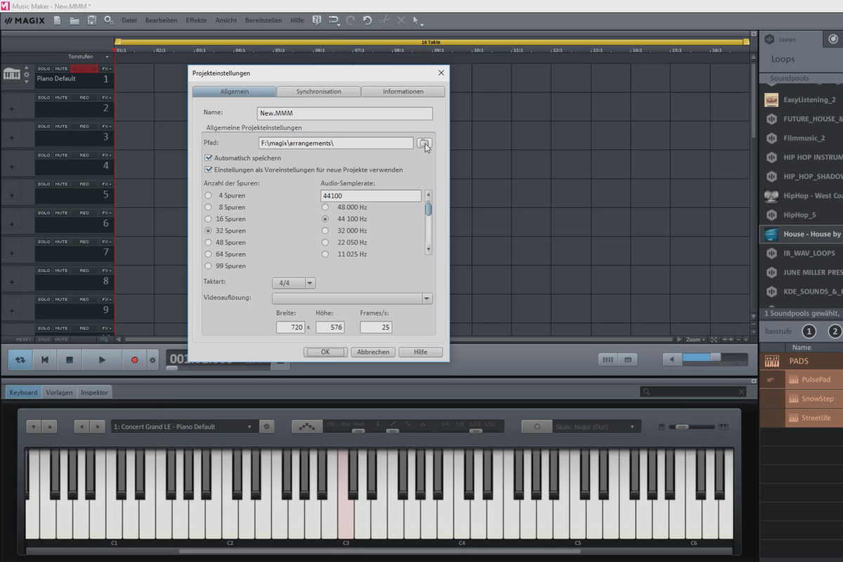 Kendi müziğinizi oluşturun Magix Music Maker ile: 04 | Programdaki seçenekler ve ayarlar (1/5)