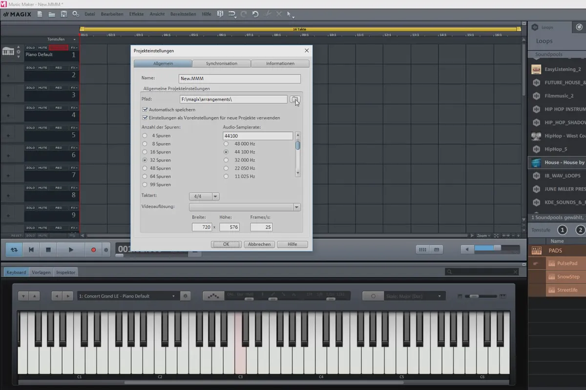Eigene Musik erstellen mit Magix Music Maker: 04 | Optionen und Einstellungen im Programm (1/5)