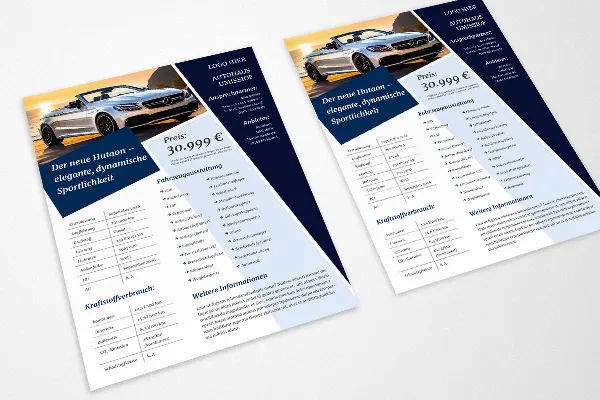Design-Vorlagen für Auto-Exposés – Version 4