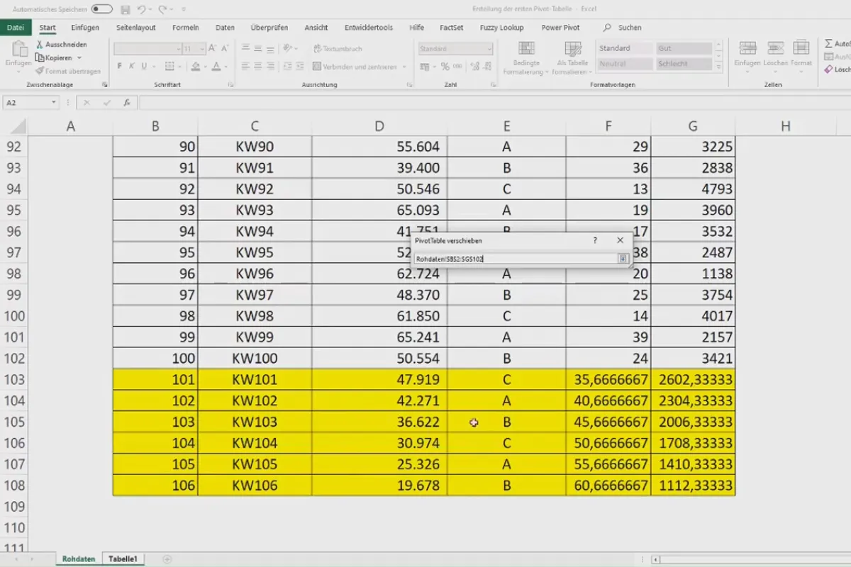 Tabel Pivot di Excel: 2.3 | Pembuatan tabel pivot pertama