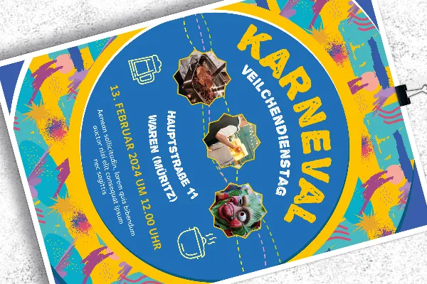 Modèles de flyers pour le Carnaval et le Mardi Gras - Version 4